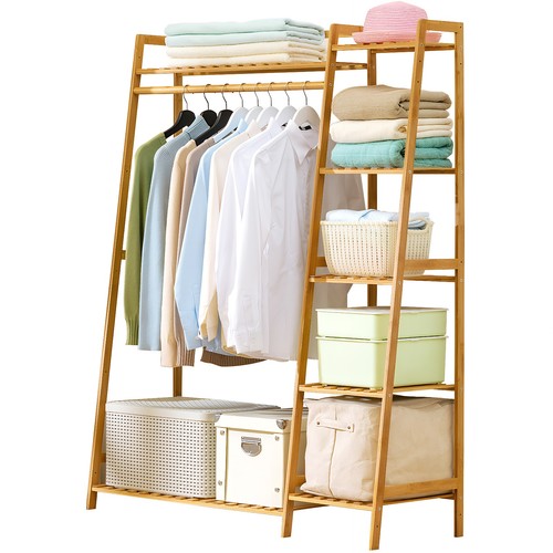 Bamboo clothing garment rac - bamboo,