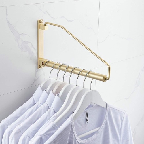 Folding clothes hanger gold - clothes,